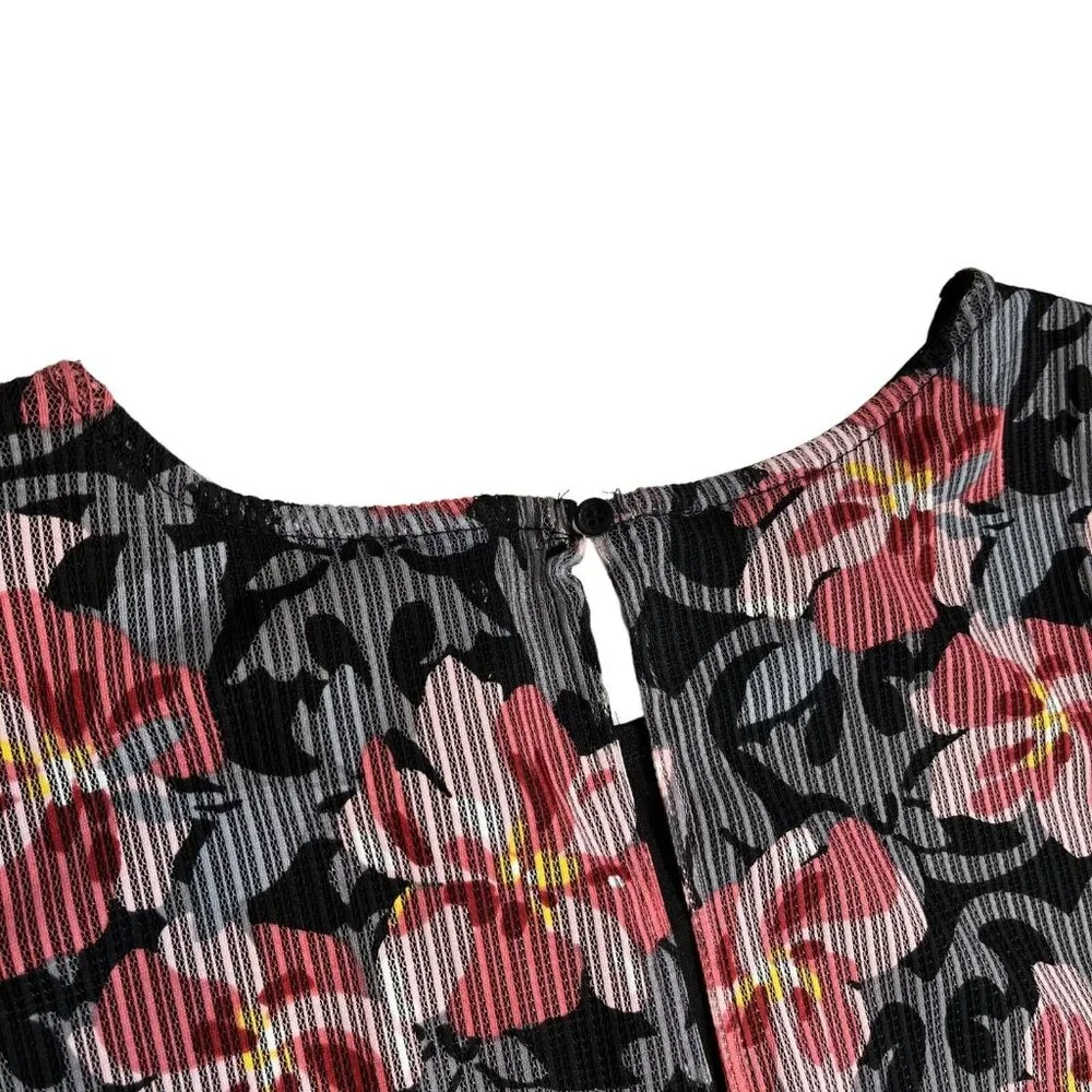 Loft Outlet NWT Pink and Black Floral‎ Mini Dress Size 10